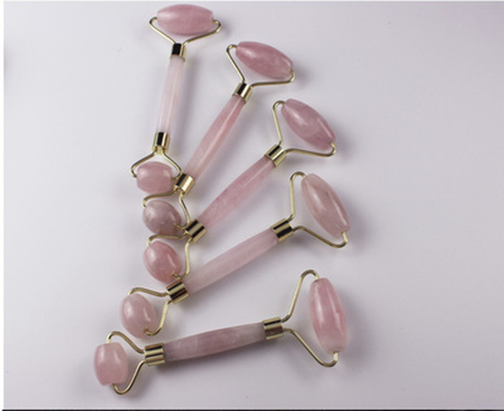 Natural Stone Pink Crystal Roller Slimming Face Massager Lifting Tool Jade Facial Massage Roller Stone Skin Massage Beauty Care