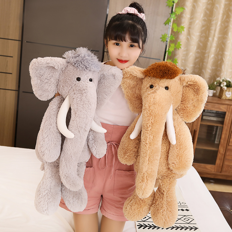 70cm Giant Elephant Teddy Bear Plush Toys Mammoth with Long Nose Soft Fur Stuffed Elephant Dolls for Kids Plush Animal Toys