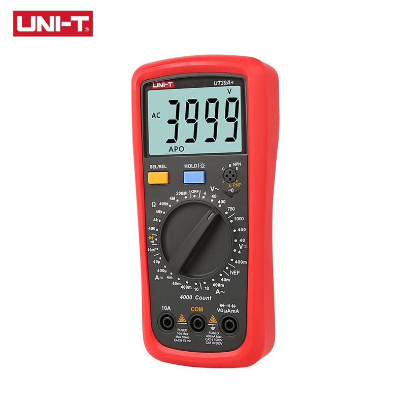 UNI-T UT39A+ Digital Multimeter Auto Range Tester Upgraded from UT39A/UT39C AC DC V/A Ohm /Temp /Frequency/HFE/NCV test