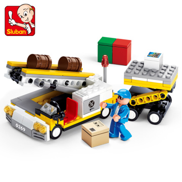 Sluban Building Block City Town Aviation Aircraft Cargo Loader 222pcs Educational Bricks Toy Boy-No Retail Box