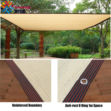 Tewango 95% UV Block Beige HDPE Shade Net With Eyelets 1M Space Outdoor Garden/Car Parking Patio Canopy Netting Custom Made