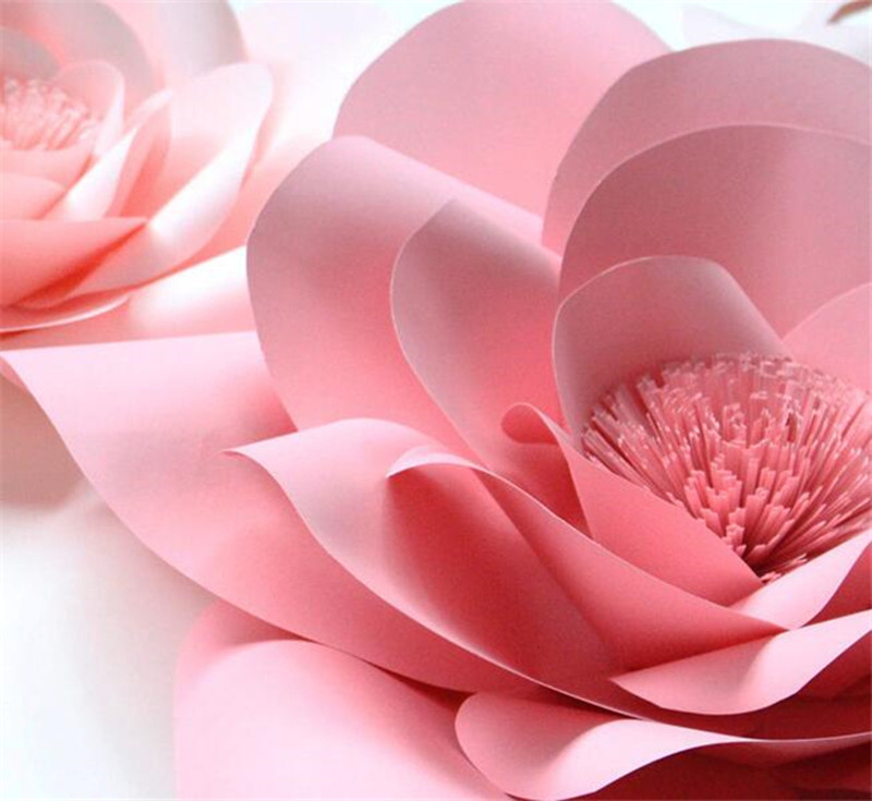 Window large pearlescent cardboard flower three-dimensional handmade flower finished rose wedding wedding background simulation