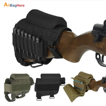 Tactical Bullet Belt Portable Adjustable Military Butt Stock Rifle Cheek Rest Pouch Holder Pack Gun Bag Case Hunting Accessories