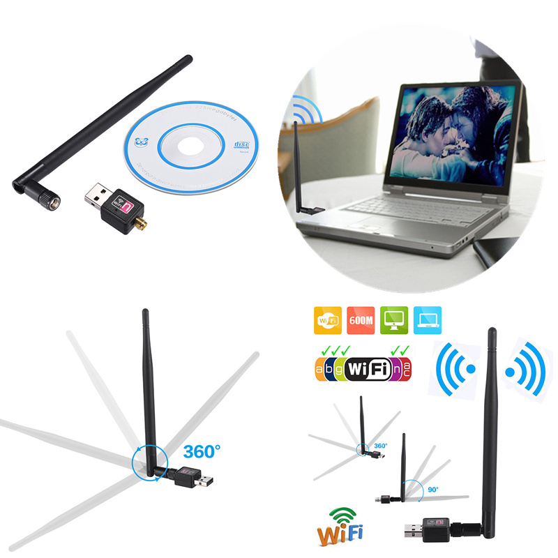 2.4GHz USB Wireless Wifi Adapter 600mbps 802.11n USB Ethernet Adapter Network Card wi-fi Receiver For Windows Mac PC