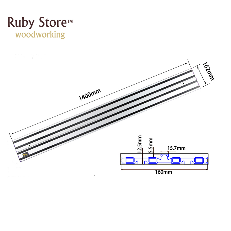 W-new 2x1.4m Circular Saw Guide Rails Tracks + Universal Base for Circular Saw, Track Saw, Plunge Saw, Woodworking