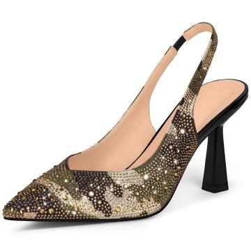 Rhinestone Pearl Slingback Kitten Heels