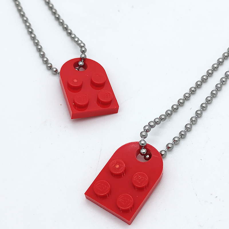 Brick heart necklace for women men egirl eboy couples valentine day gift harajuku style puzzle friendship bff necklace with logo