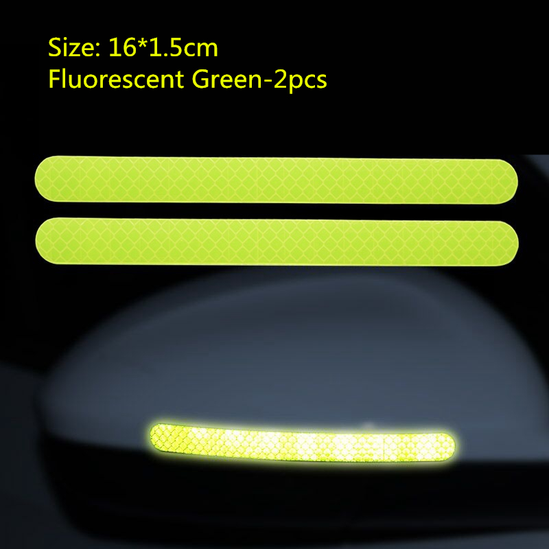2Pcs Reflectante Car Stickers Reflector Rearview Mirror Reflective Tape Car Accessories Exterior Reflex Tape Reflective Strip