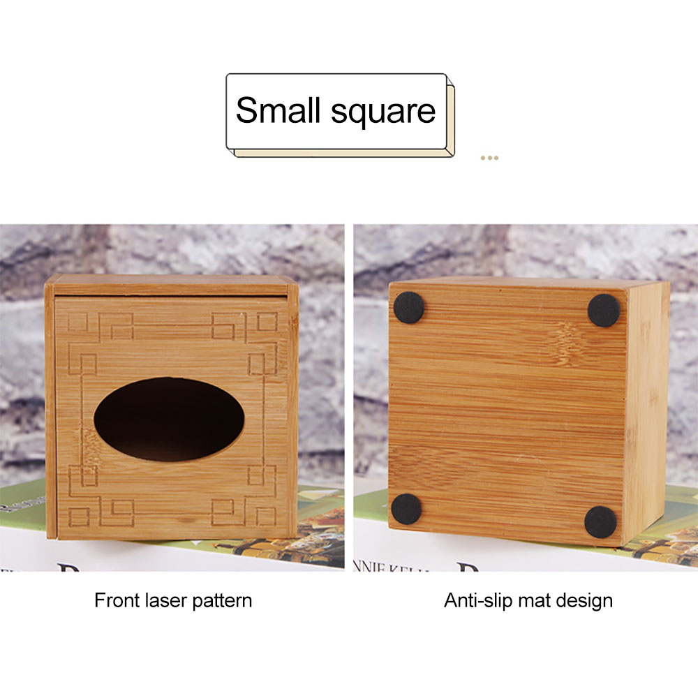 Bamboo Tissue Holder Wooden Tissue Box Cover Pull Cube Dispenser Decorative Organizer for Bathroom Office Kitchen Nightstand