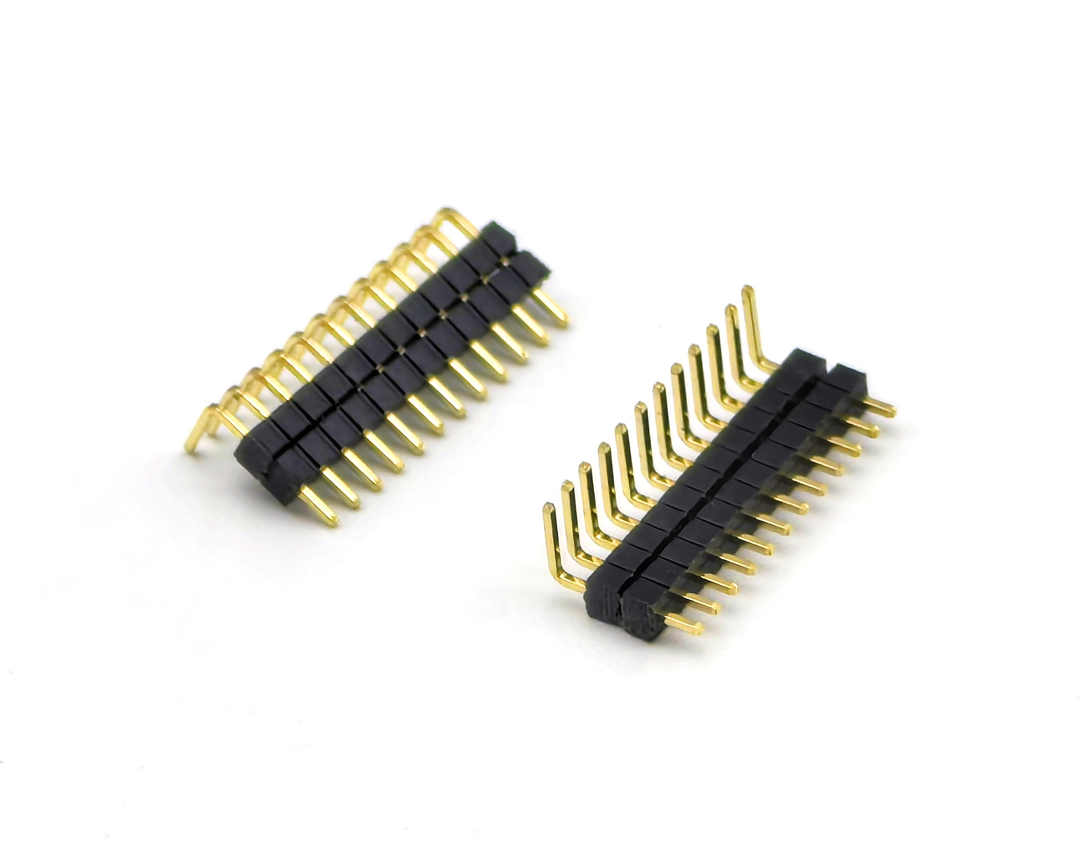 1.0mm Pitch Pin Header Connector Single Row Right Angle Dual Plastic H:2.0mm 1*12P