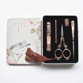 1 Set Retro Vintage Scissors Awl Threader Thimble Iron Box Cross Stitch Scissors Sewing Scissors Embroidery Scissors Thread Tool