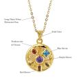 Dreamcarnival1989 Dazzling Golden Color Zircon Pendant Necklace with Infinity 6 stones Bezel Setting Chic Friday Jewelry WP6631
