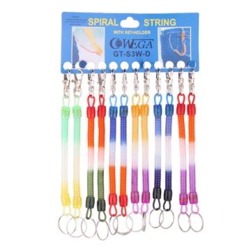 Phenovo 12 pcs Trinket Plastic Spring Spiral Retractable Keyring Clips Keychain Key Ring Small Scissors Nail Clippers Key Chains