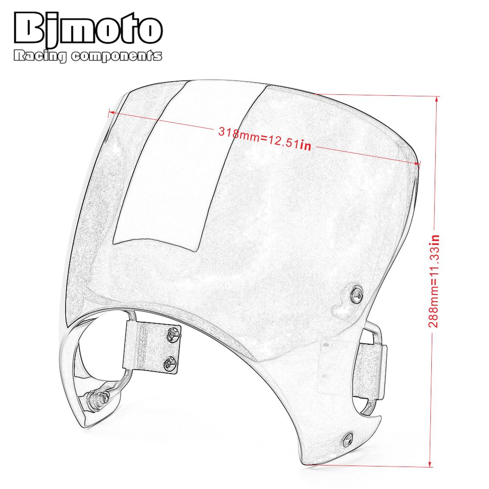 BJMOTO Motorcycle Windscreen For Kawasaki Z900RS 2018-2020 Windshield Wind Screen Shield with Mounting Holder Bracket