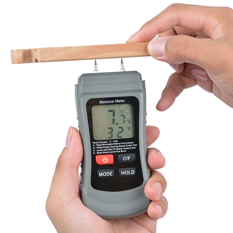 Two-in-one Pin Type Wood Moisture Meter Wood Temperature/Humidity Detector