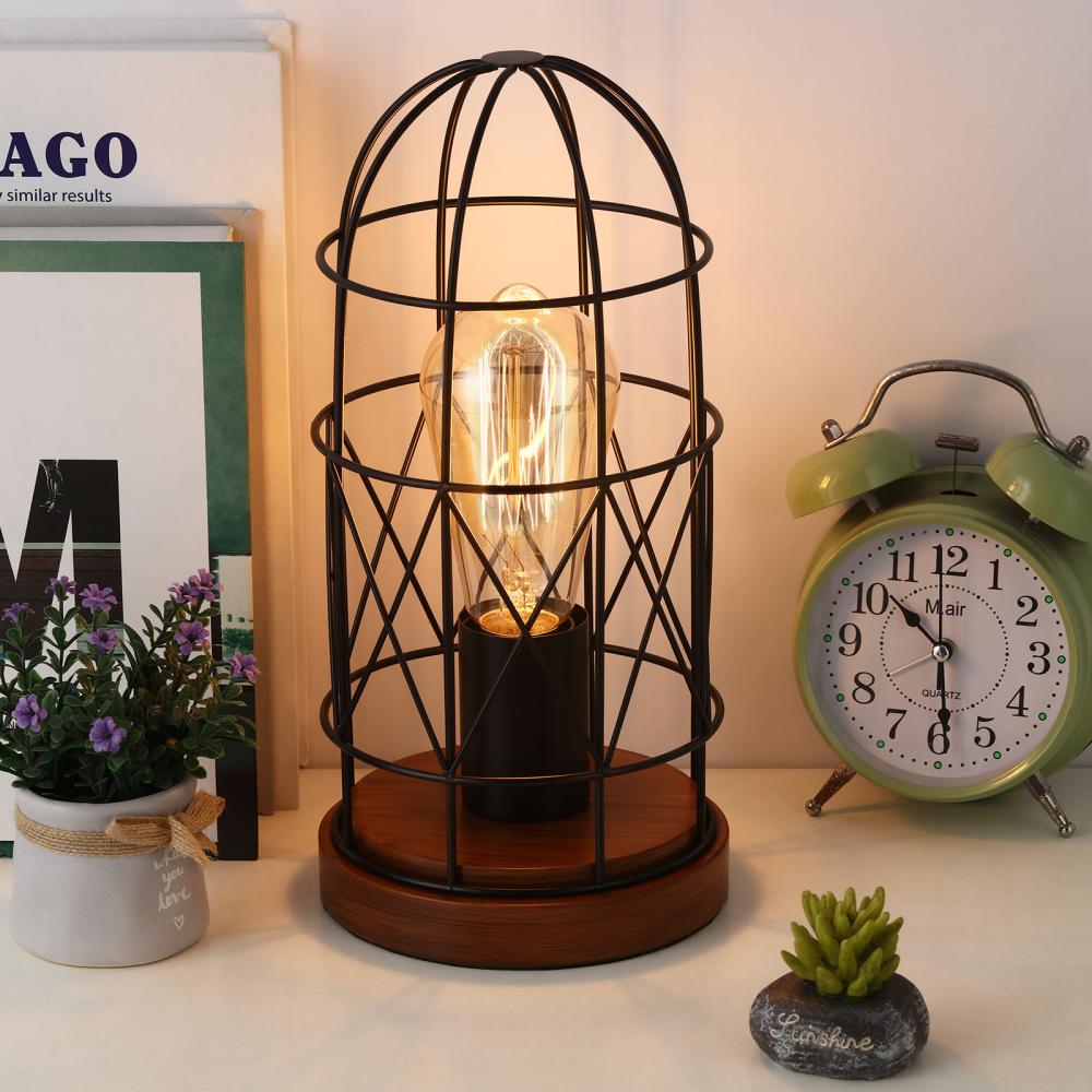 Wood Retro Edison Desk Lamp