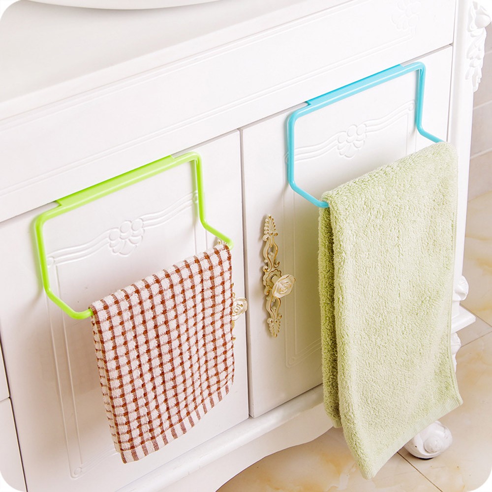 Towel Rack Plastic Non-marking Cloth Hanging Holder Organizer Home Bathroom Kitchen Cabinet Cupboard Hanger Shelves 1110