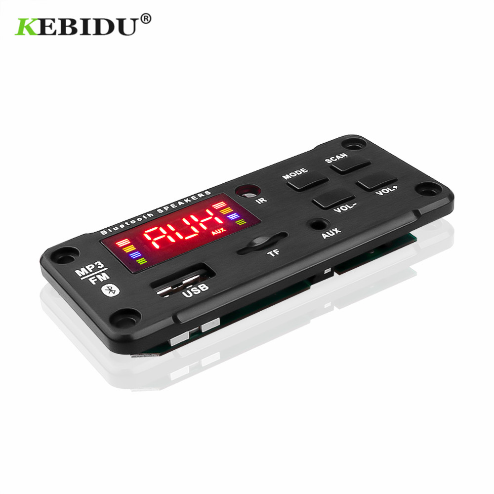 KEBIDU Bluetooth MP3 Decoder Audio Board DC 5V 12V USB Power Supply TF FM Radio MP3 Player For Car Music Speaker+Remote Control