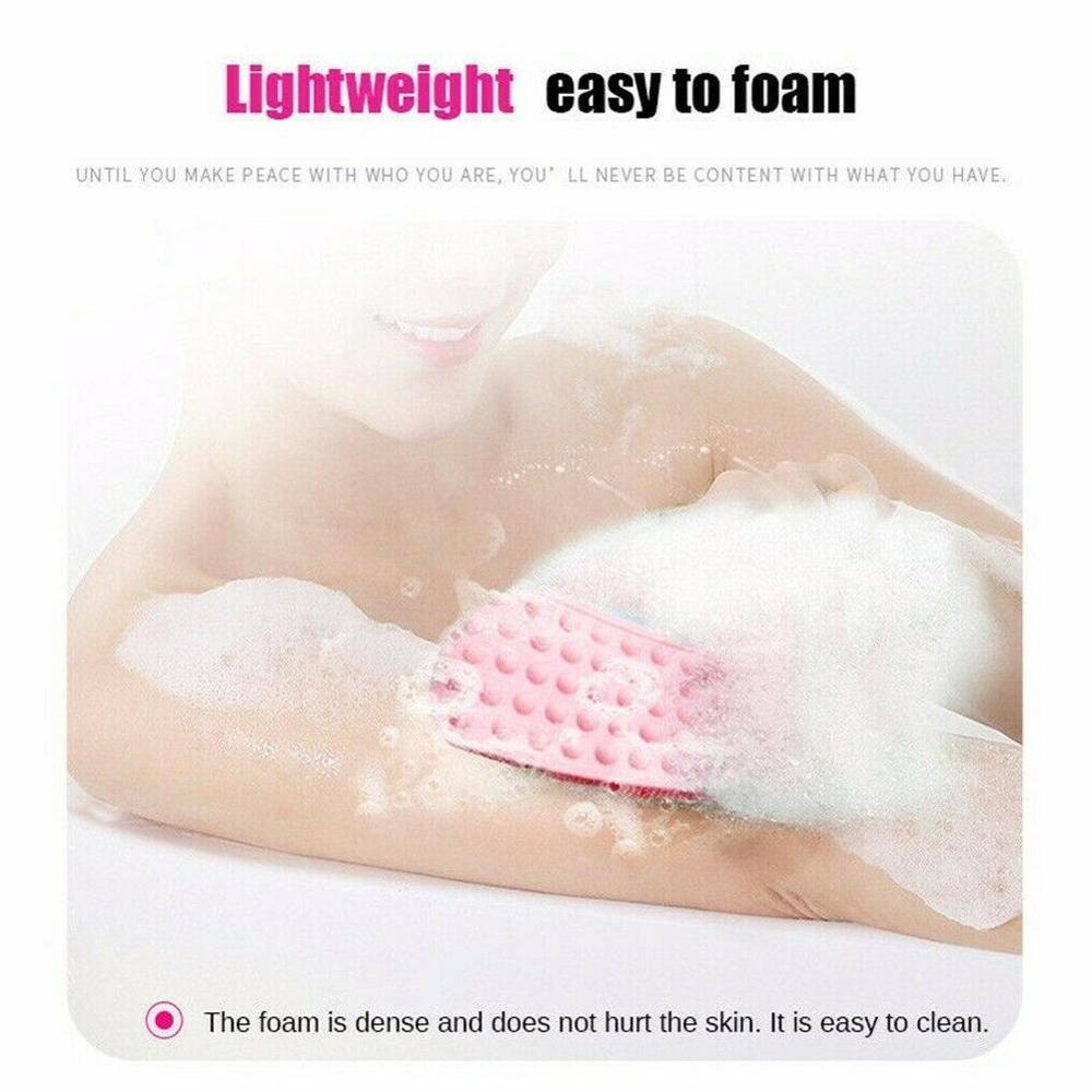 Colorful Rubber Bath Brush Exfoliating Wooden Body Massage Shower Brush SPA Woman Man Skin Care Dry Body Brush Bathroom Supplies