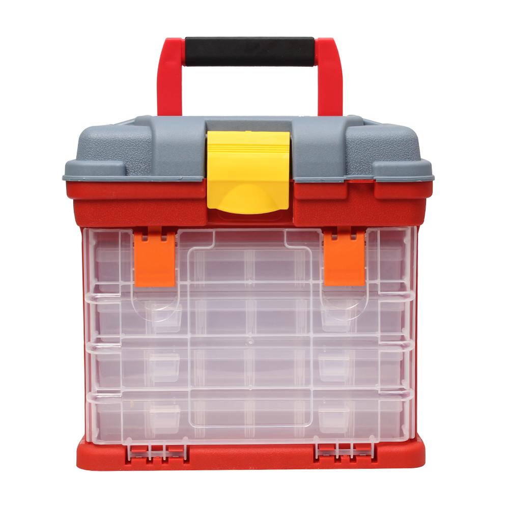 4 Layer Fishing Tackle Portable Toolbox Outdoor Tool Case Screw Hardware Plastic Storage tool Box with Handle