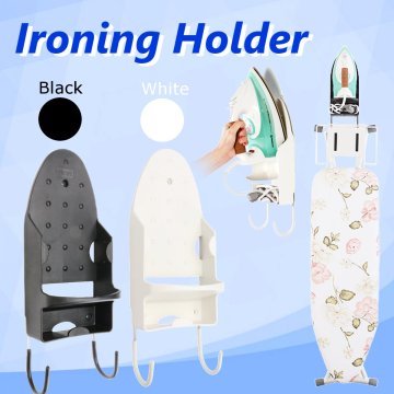 White/Black Ironing Board Storage Over The Door Hook Iron Holder Home Laundry Wall Mounted Rack Hotel