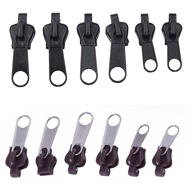 6Pcs 3 Sizes Universal Instant Fix Zipper Repair Kit Replacement Zip Slider Teeth Rescue New Design Zippers Sewing Clothes