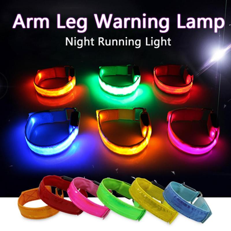 Outdoor Sports Night Running Light Safety Jogging LED Arm Leg Warning Wristband Riding Bike Bicycle Lamp