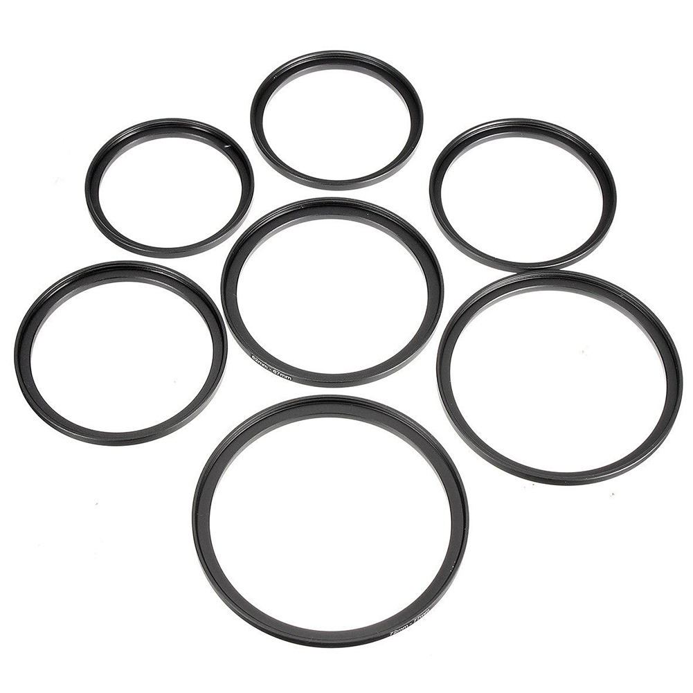 7pcs Camera Mini Photography Ring Adapter 49 77mm Practical Professional Outdoor Step Up DSLR Durable Lens Filter Aluminum Alloy