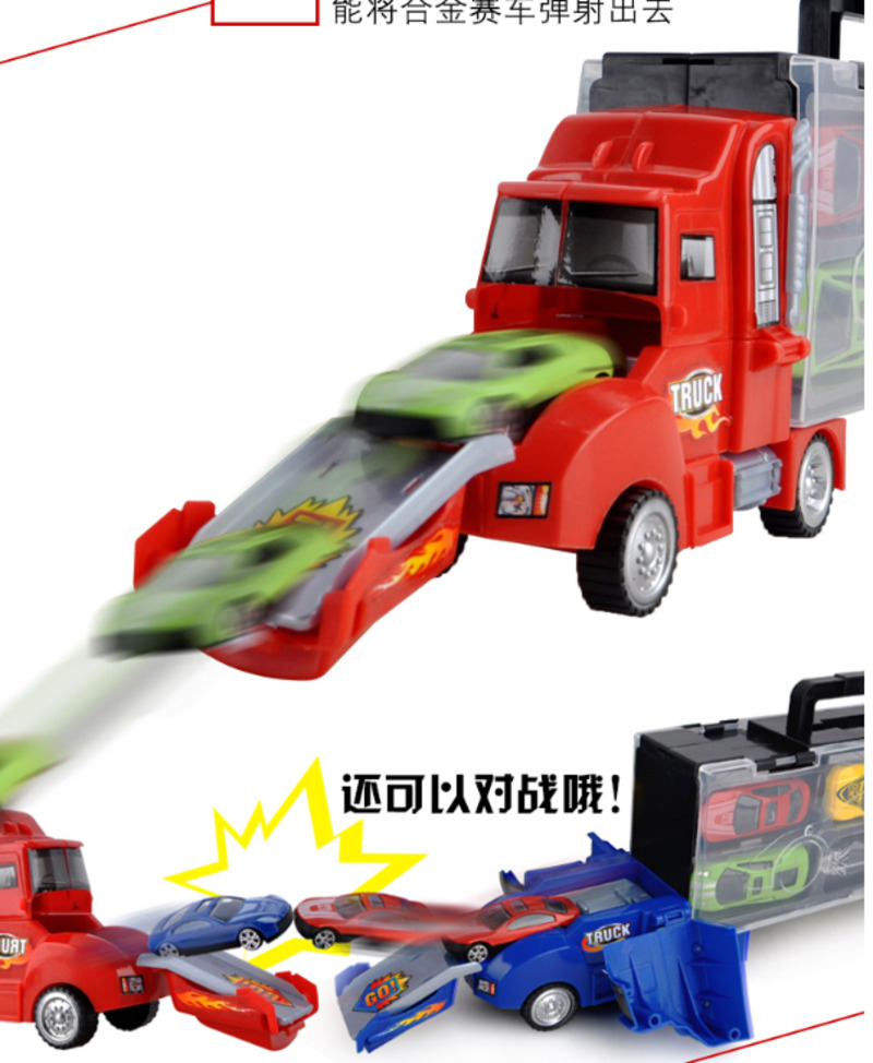 12Pcs/Set Diecast Cars Metal Model With Big Truck Vehicles Toys For Children Hot Wheels Car Container Carrier Boys Birthday Gift