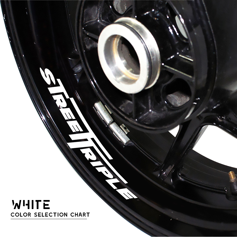 Motorcycle sticker waterproof decorative wheel stripe logo with reflective MOTO inner ring decal for TRIUMPH STREETTRIPLE