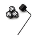 DSYCAR 5 Pcs/Set Car Styling Zinc Alloy Anti-theft Black White Logo Car Tire Valve Caps Wheel Tires Tire Stem Air Cap Airtight