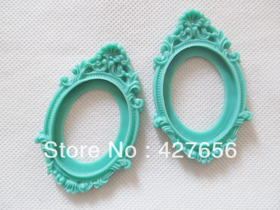 10pcs Oval Flatback (16 colors) Resin Frame Charm Finding,Base Setting Tray, for 30mmx40mm Cabochon/Picture/Cameo