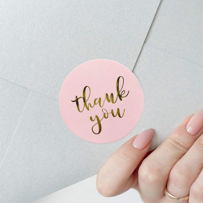 500pcs Bronzing Thank You Stickers Packaging Seal Label Scrapbooking Decoration