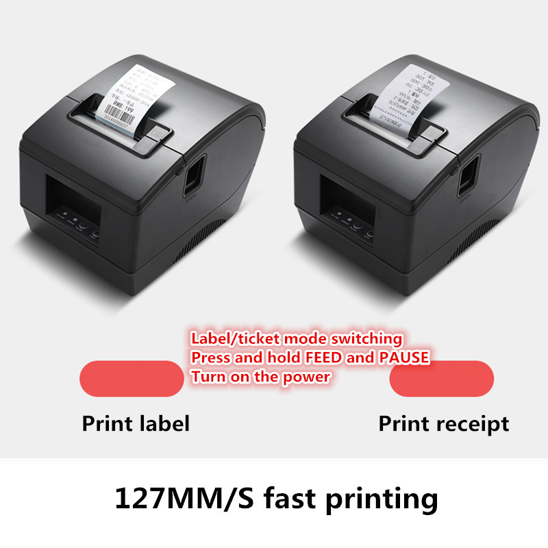 Gift 1pcs 1D wired scanner+ Barcode label printers Thermal clothing label printer Support 58mm printing Label/ticket printing