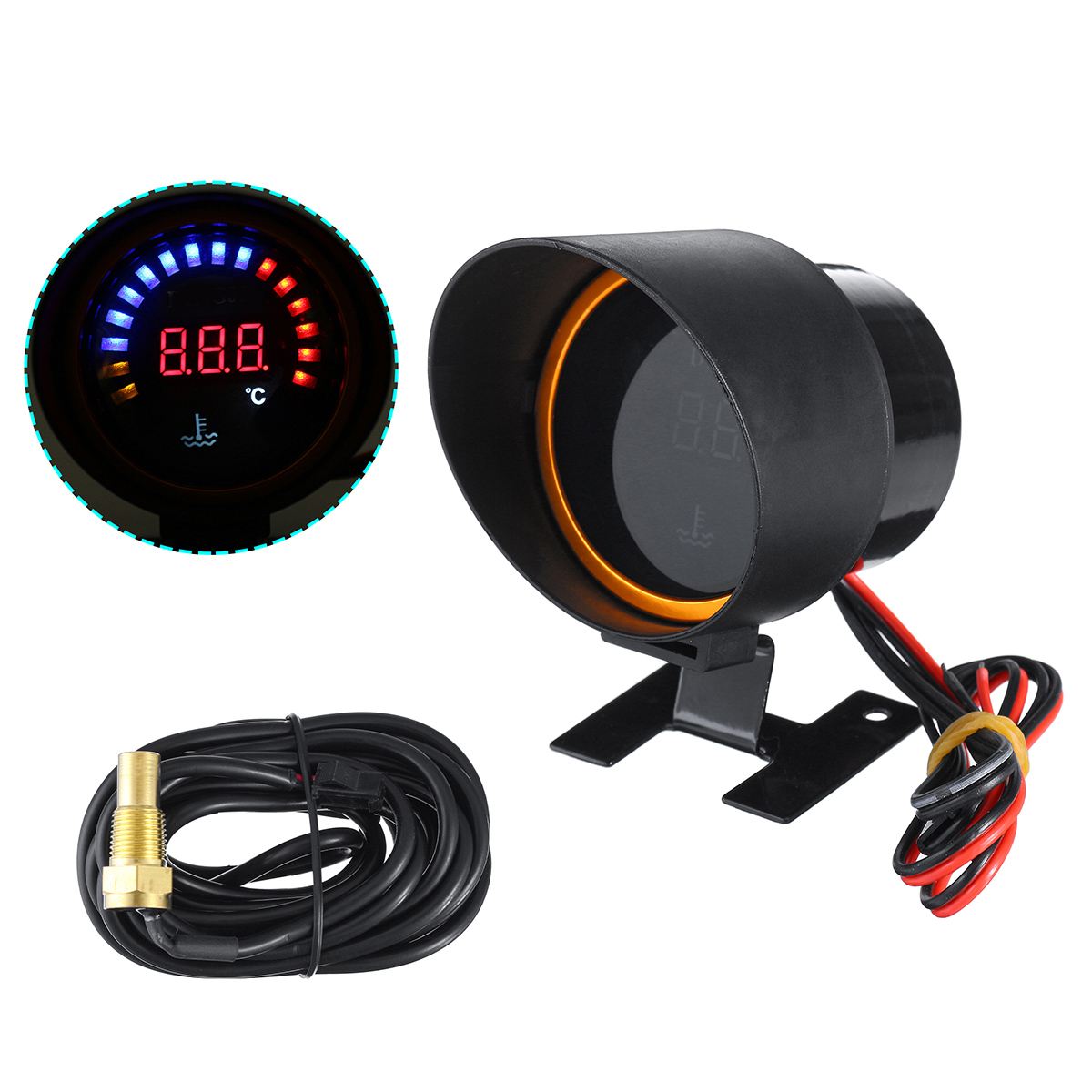 Universal 52mm Car LED Digital Water Temperature Gauge Instrument water temperature sensor Auto motorcycle truck meter