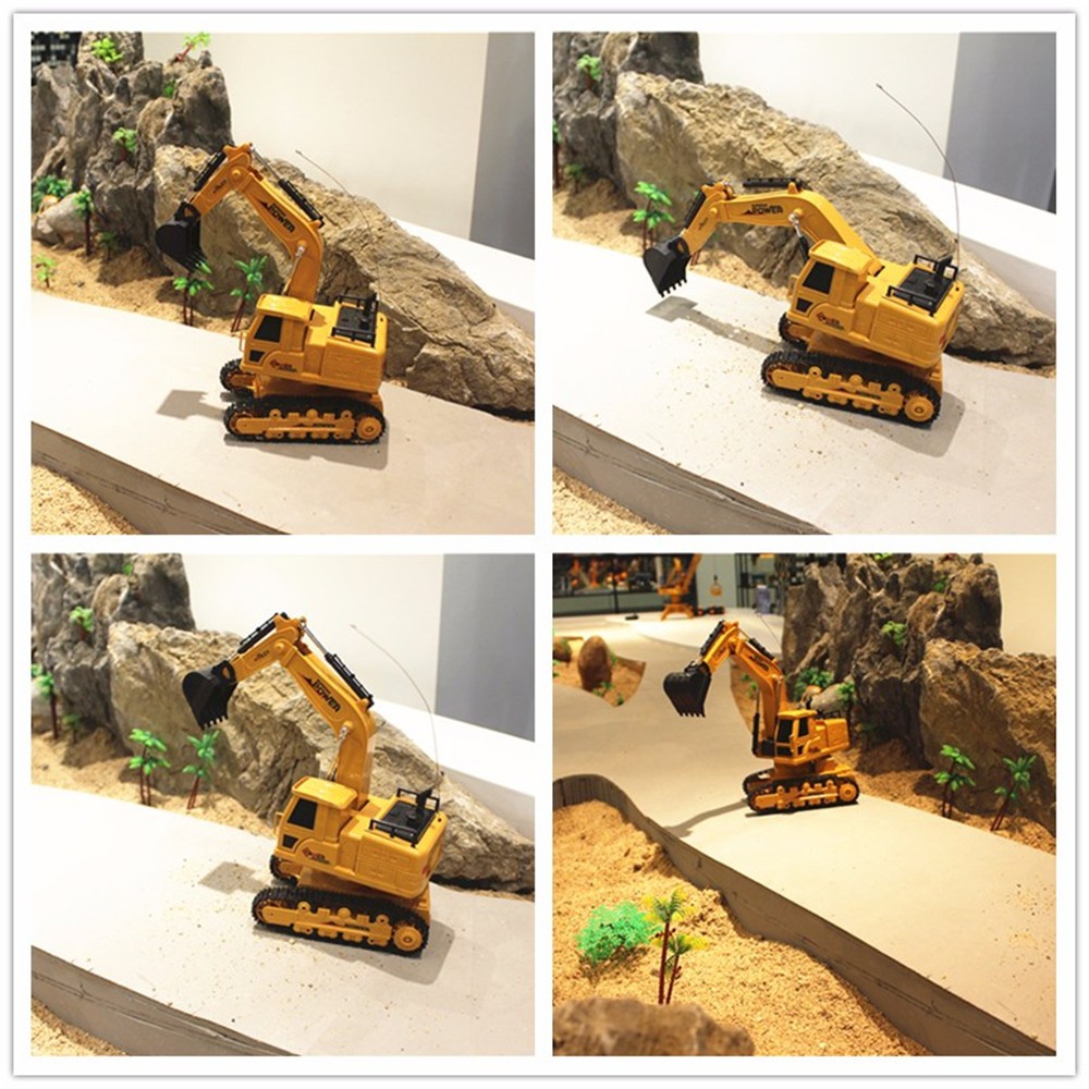 RC Excavator 7CH Remote Control Constructing Truck Crawler Digger Model Electronic Engineering Truck Toys For Children