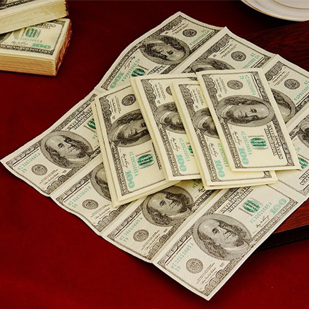 100 Dollar Toilet Tissue Paper Napkin Printing Natural Comfort Funny Personality Party Popular Wipe