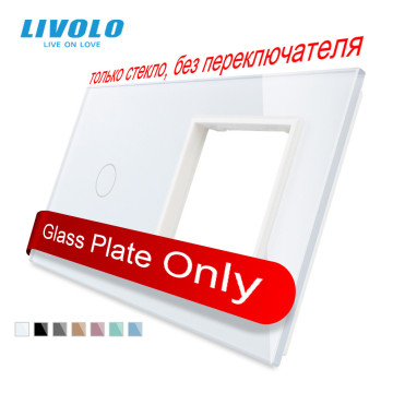 Livolo Luxury White Pearl Crystal Glass, 151mm*80mm, EU standard, 1Gang &1 Frame Glass Panel, VL-C7-C1/SR-11 (4 Colors)