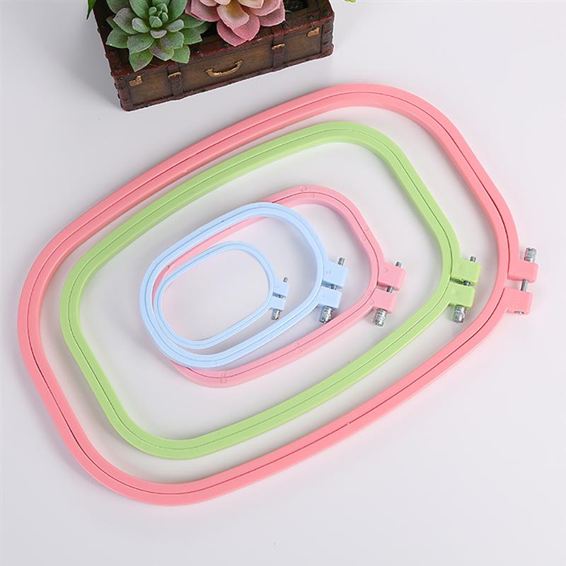 5 Size Plastic DIY Embroidery Hoops Square Shape Cross Stitch Hoops Frame Ring Household Craft Embroidery Set Sewing Accessories