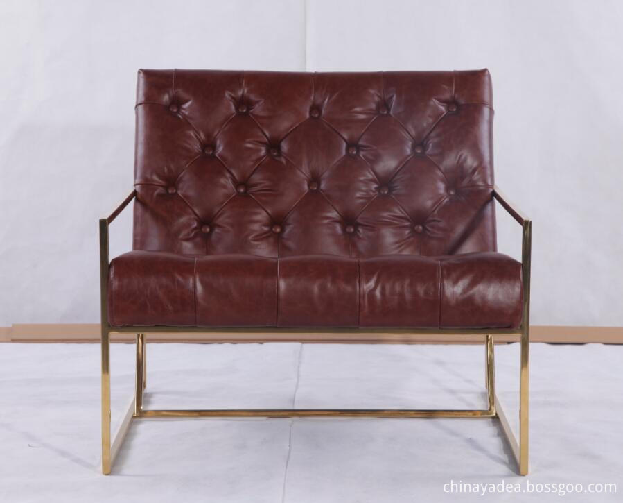 Tufted Metal Lounge Chairs