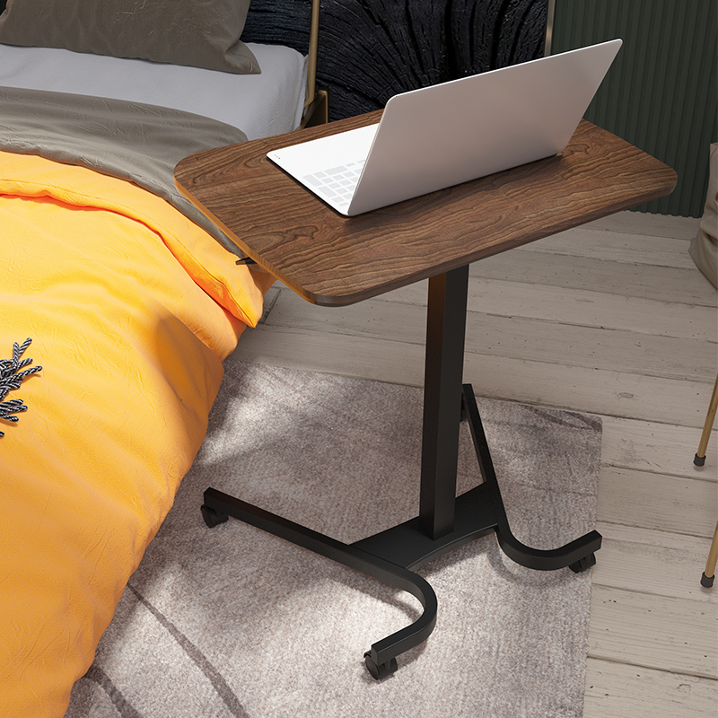 Overbed Table With Wheels Mobile Laptop Cart Tilt