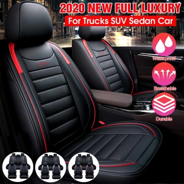 11PCS 5 Seats Car Seat Covers Automobiles Seat Covers Protector Deluxe PU Leather Front+Rear Full Set SUV Truck Cushion