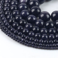 4 6 8 10 12 MM Natural Blue SandStone Round Loose Beads 16" Strand Pick Size For Jewelry Making