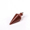 Pendulum Line Cone Stone Pendants Healing Chakra Beads Crystal Quartz Charms for DIY Necklace Jewelry Making Assorted Color