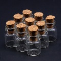 100 unis 0.5ml 11x18mm Hot Fashion Small Glass jars Cute Mini Wishing Cork Stopper Glass Bottles Vials Jars Containers Size Free
