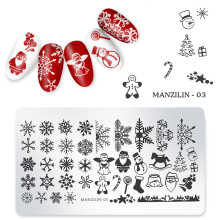 Christmas Style Nail Stamping Plates Line Picture Nail Art Plate Stainless Steel Design Stamp Template for Printing Stencil Tool