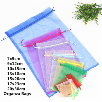 10pcs 15x20 17x23 20x30 Organza Bags Packaging Pouches Christmas Jewelry Bag Wedding Decoration Birthday Party Supplies Gift Bag
