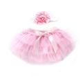 2019 Brand New Infant Baby Girl Skirt Headband 2PCS Layer Ballet Dance Solid Lace Bowknot Tulle Chiffon Skirt Photo Props 0-24M