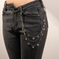 2020 Vinage Flash Drill Heart Waist Chain Belt Cute Silver Metal Belts For Women Punk Style Jeans Belt Girls Skirt Chain Belts