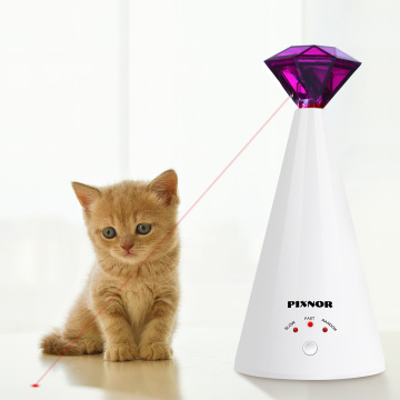 PIXNOR Diamond Cat Toy Electric Pet Toy Diamond Shaped Interactive Cat Adjustable 3 Speeds Pet Pointer (Purple)